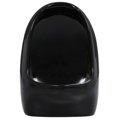 vidaXL Wall Hung Urinal with Flush Valve Ceramic Black