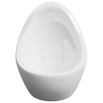 vidaXL Wall Hung Urinal with Flush Valve Ceramic White