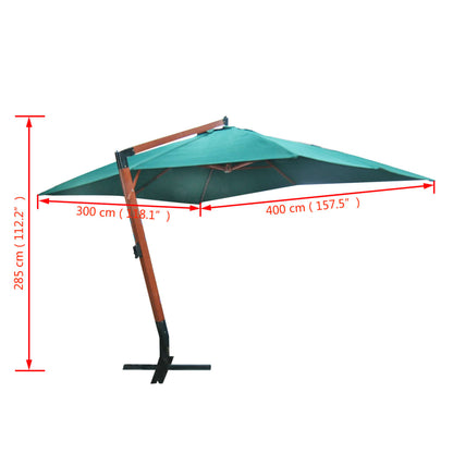 vidaXL Floating Garden Parasol | Green | Polyester | Large | Height-Adjustable
