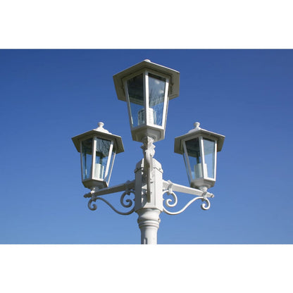 vidaXL Garden Light Post 3-arms 215 cm White Aluminium