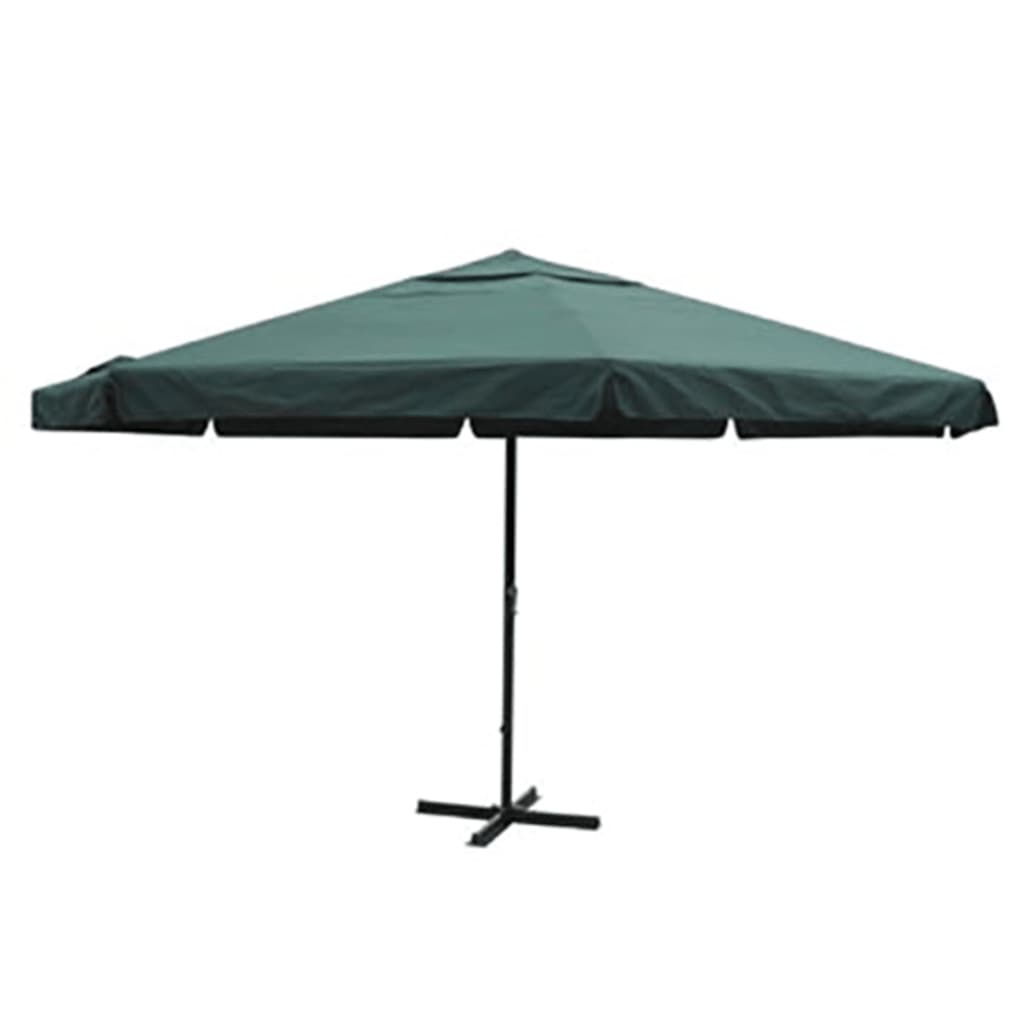 vidaXL Garden Parasol | Green | Aluminium, Polyester | Large | Height-Adjustable