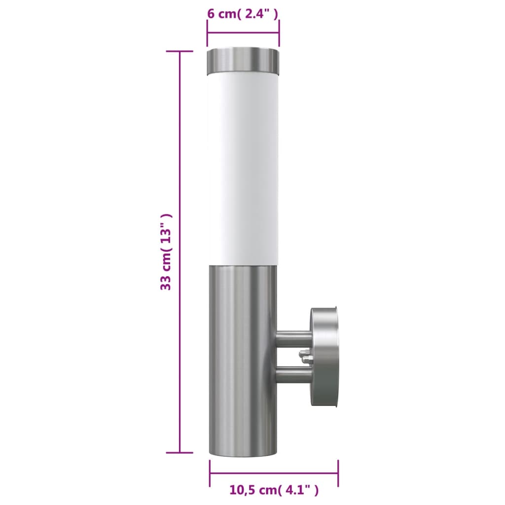 vidaXL RVS Walllamp for Indoor & Outdoors Waterproof
