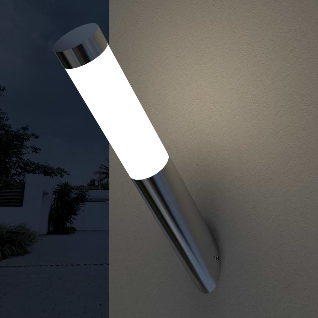 40372 vidaXL Wall Lamp Waterproof Stainless Steel 60 W