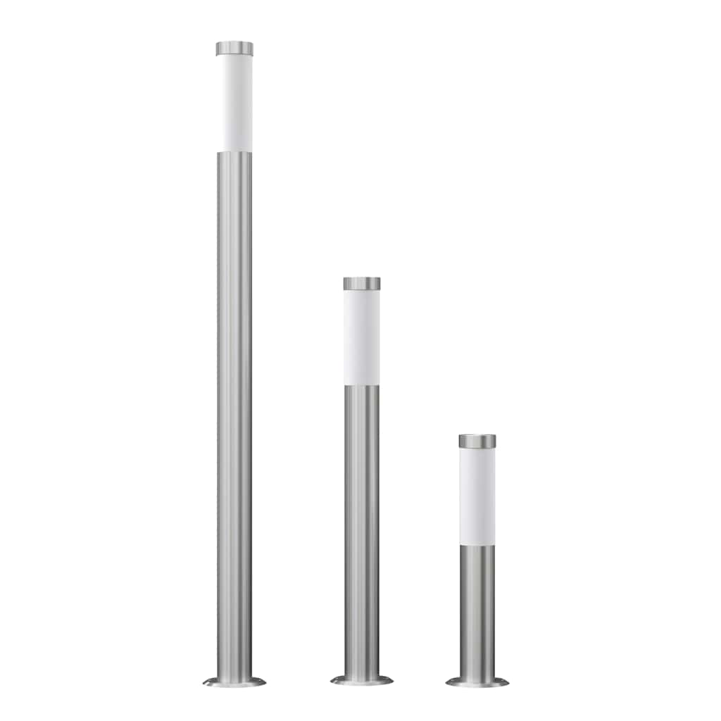 40374 vidaXL Garden Lamp Set 3-piece Waterproof Stainless Steel