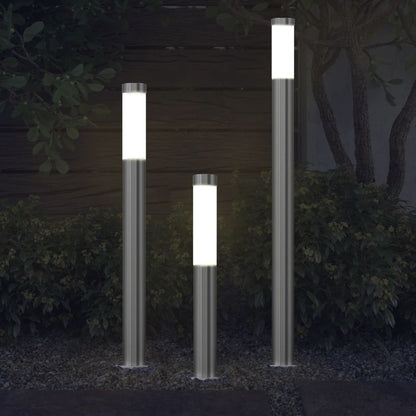 vidaXL Garden Lamp Set 3-piece Waterproof Stainless Steel