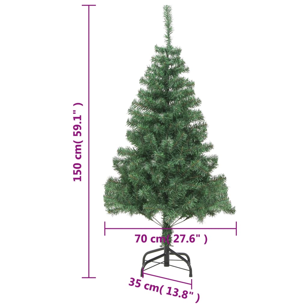 vidaXL Artificial Christmas Tree | Green | PVC | 150cm | Collapsible