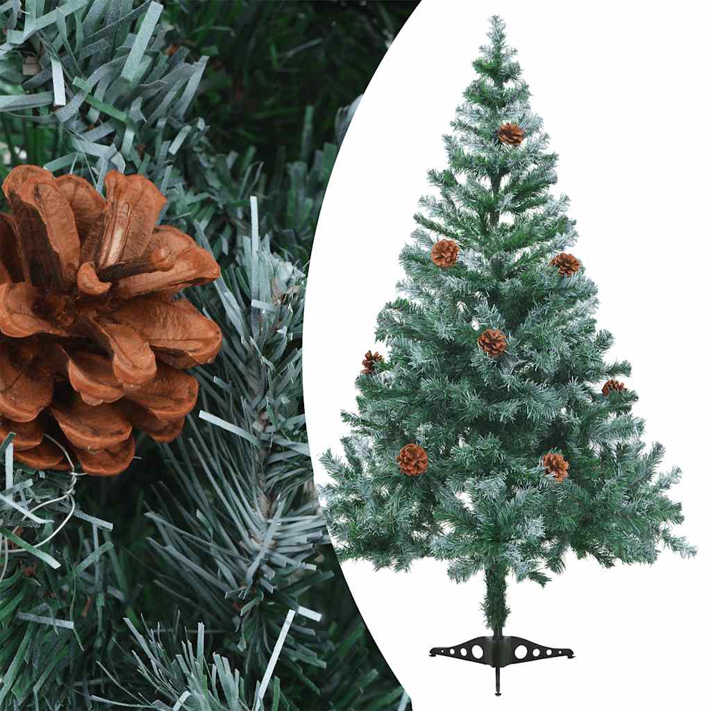 60177 vidaXL Frosted Christmas Tree with Pinecones 150 cm