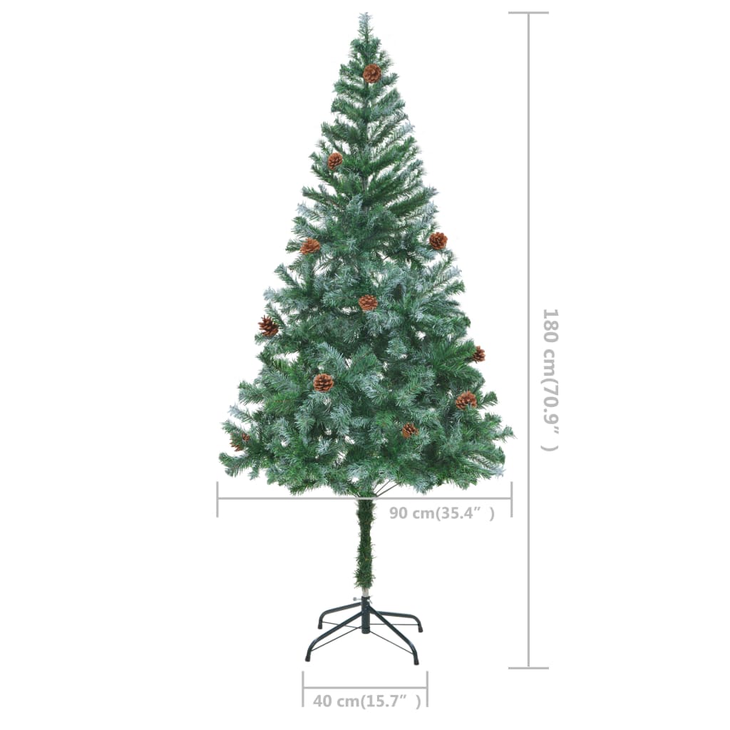 vidaXL Christmas Tree | Green with white tips | PVC | 180 cm | Collapsible