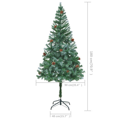 vidaXL Christmas Tree | Green with white tips | PVC | 180 cm | Collapsible