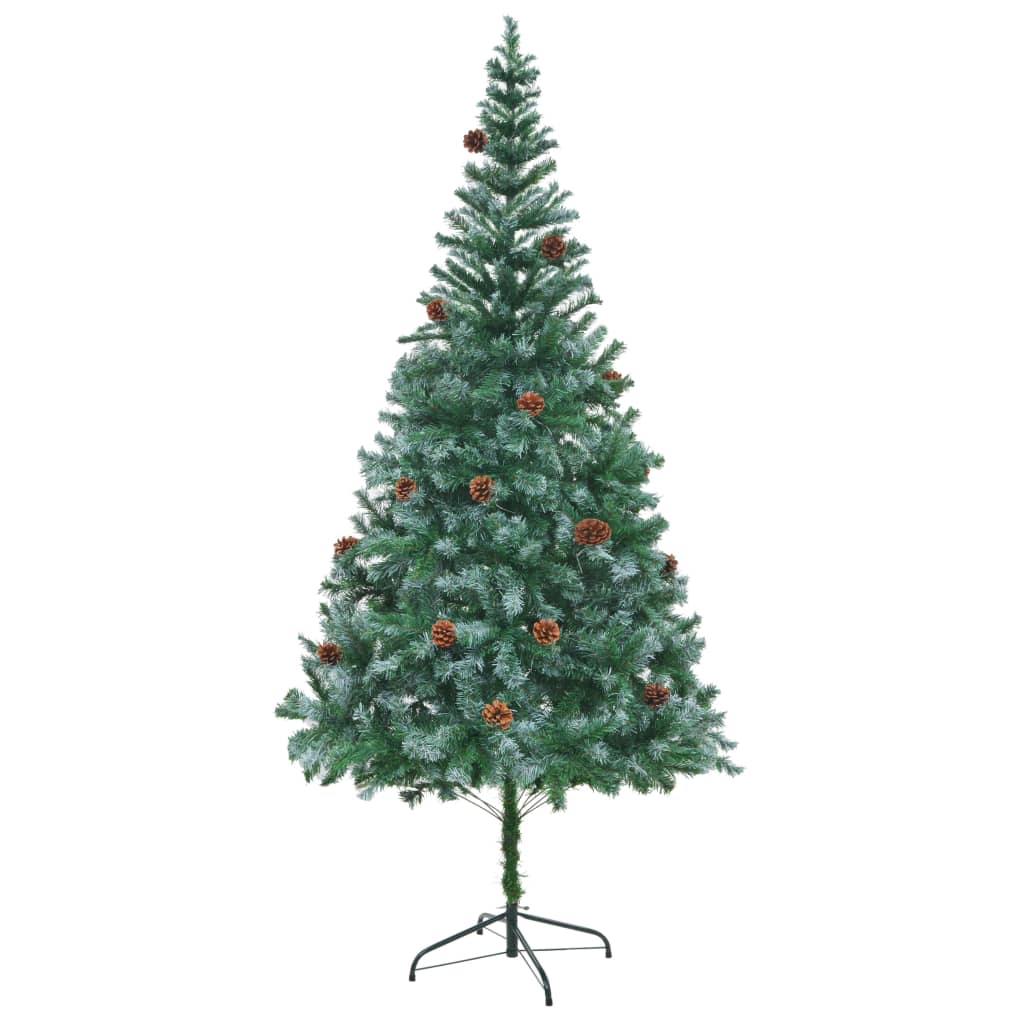 vidaXL Xmas Tree | Green with white tips | PVC | 210 cm | Adjustable Armrests