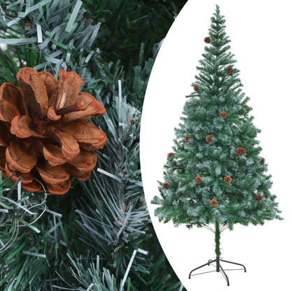 vidaXL Xmas Tree | Green with white tips | PVC | 210 cm | Adjustable Armrests
