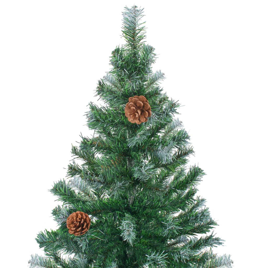 vidaXL Xmas Tree | Green with white tips | PVC | 210 cm | Adjustable Armrests