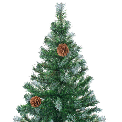 vidaXL Xmas Tree | Green with white tips | PVC | 210 cm | Adjustable Armrests