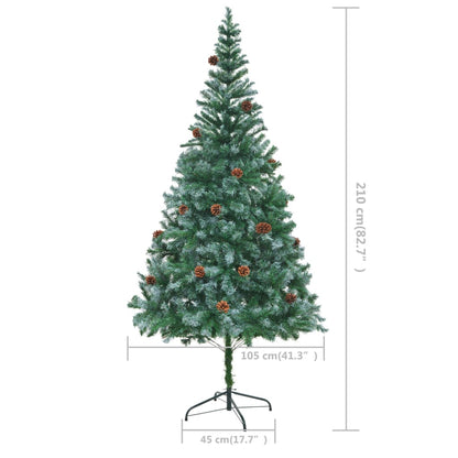 vidaXL Xmas Tree | Green with white tips | PVC | 210 cm | Adjustable Armrests