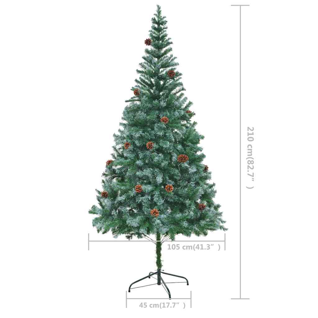 vidaXL Artificial Christmas Tree with Pinecones 210 cm
