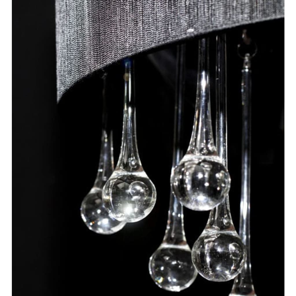 vidaXL Chandelier with 85 Crystals Black