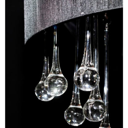 vidaXL Chandelier with 85 Crystals Black