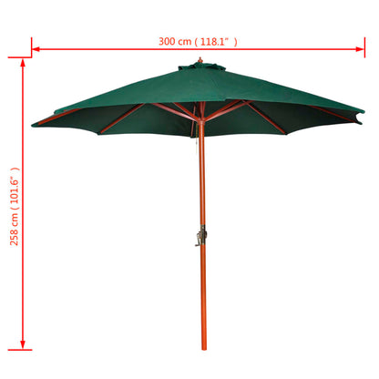 vidaXL Garden Parasol Green 258 cm
