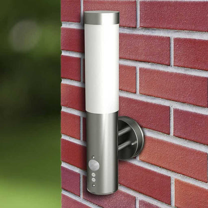vidaXL Outdoor Wall Lamps 2 pcs with Motion Detector Stainless Steel