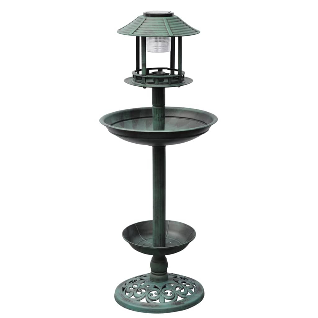 vidaXL Bird Bath/ Feeder with Solar Light