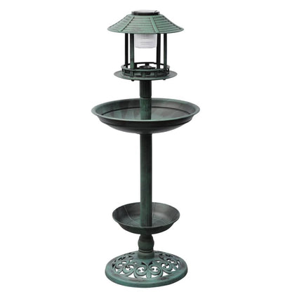 vidaXL Bird Bath/ Feeder with Solar Light