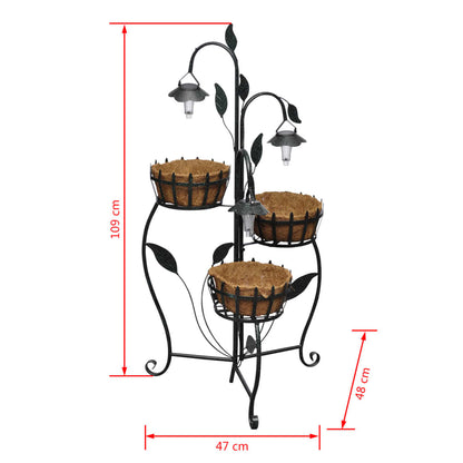vidaXL Garden Planter | Brown and Black | Coconut fibre and Iron | Medium