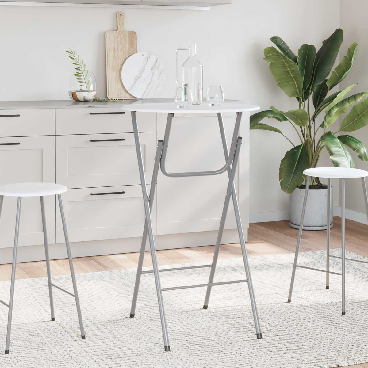 vidaXL Bar Tables 4 pcs with MDF Tabletop White