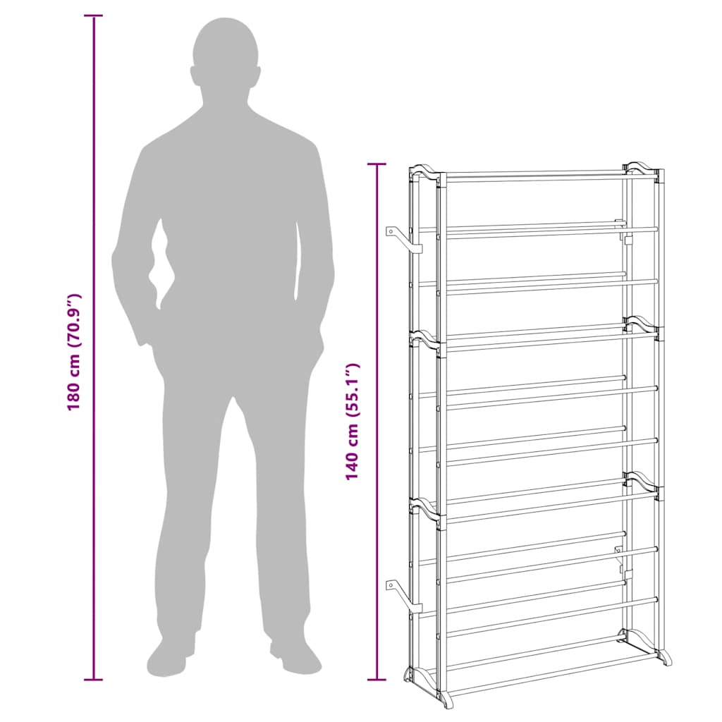 vidaXL 2 x Shoe Rack