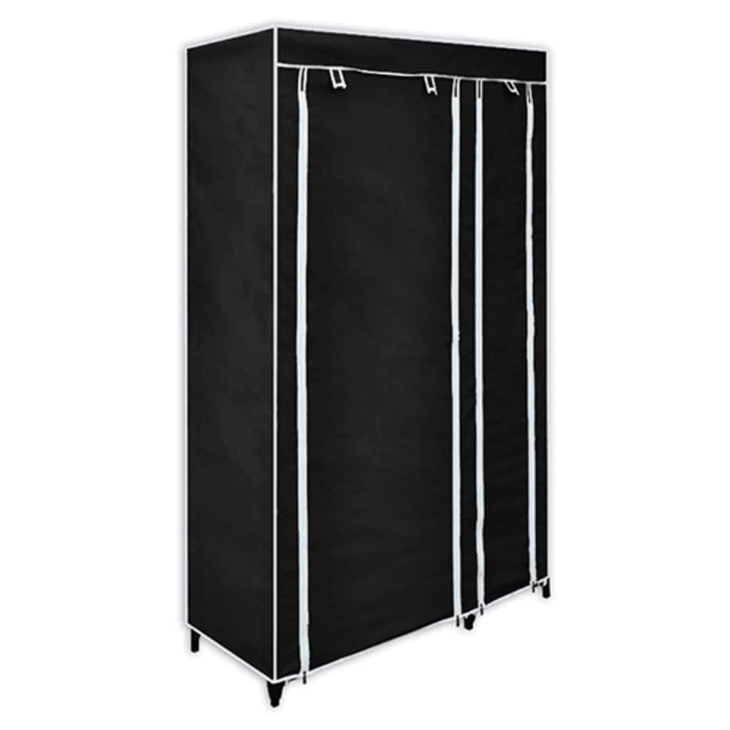 vidaXL Folding Wardrobe Black 110 x 45 x 175 cm