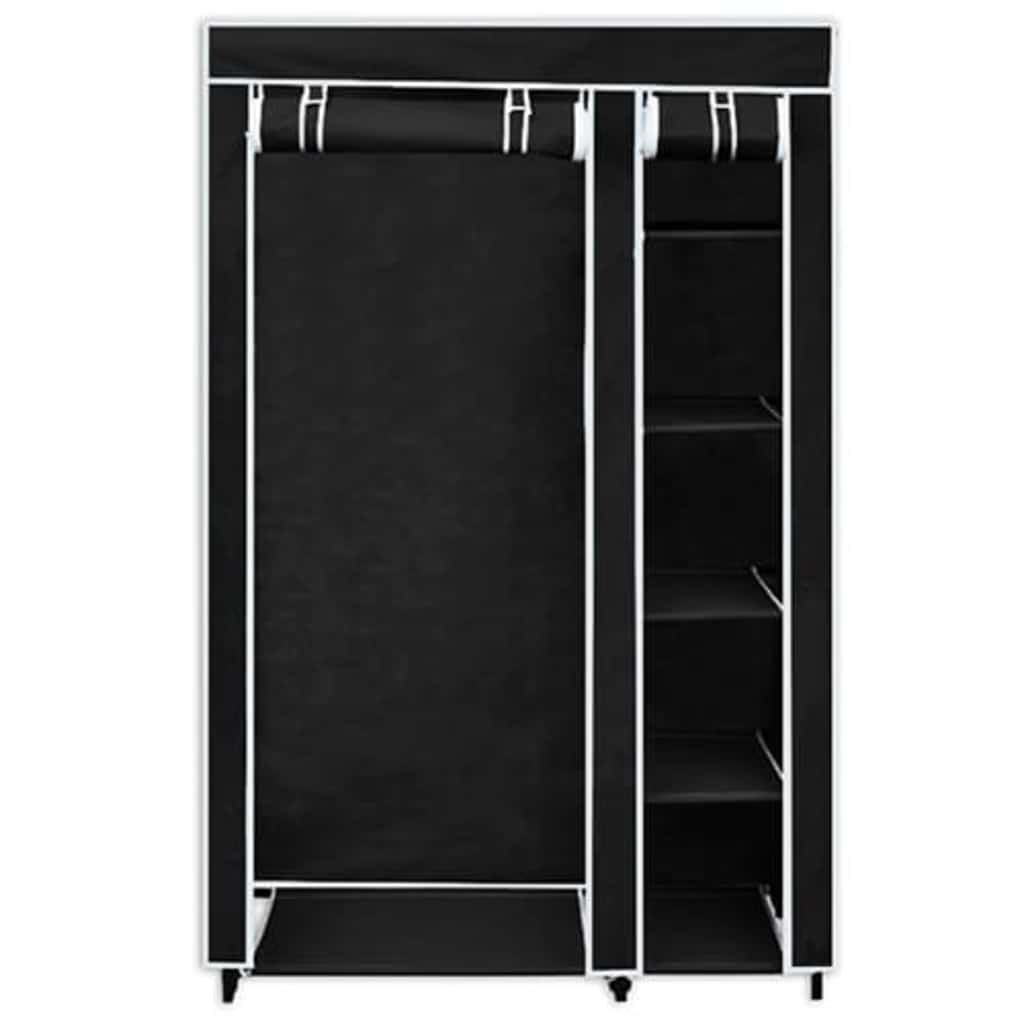 vidaXL Folding Wardrobe Black 110 x 45 x 175 cm
