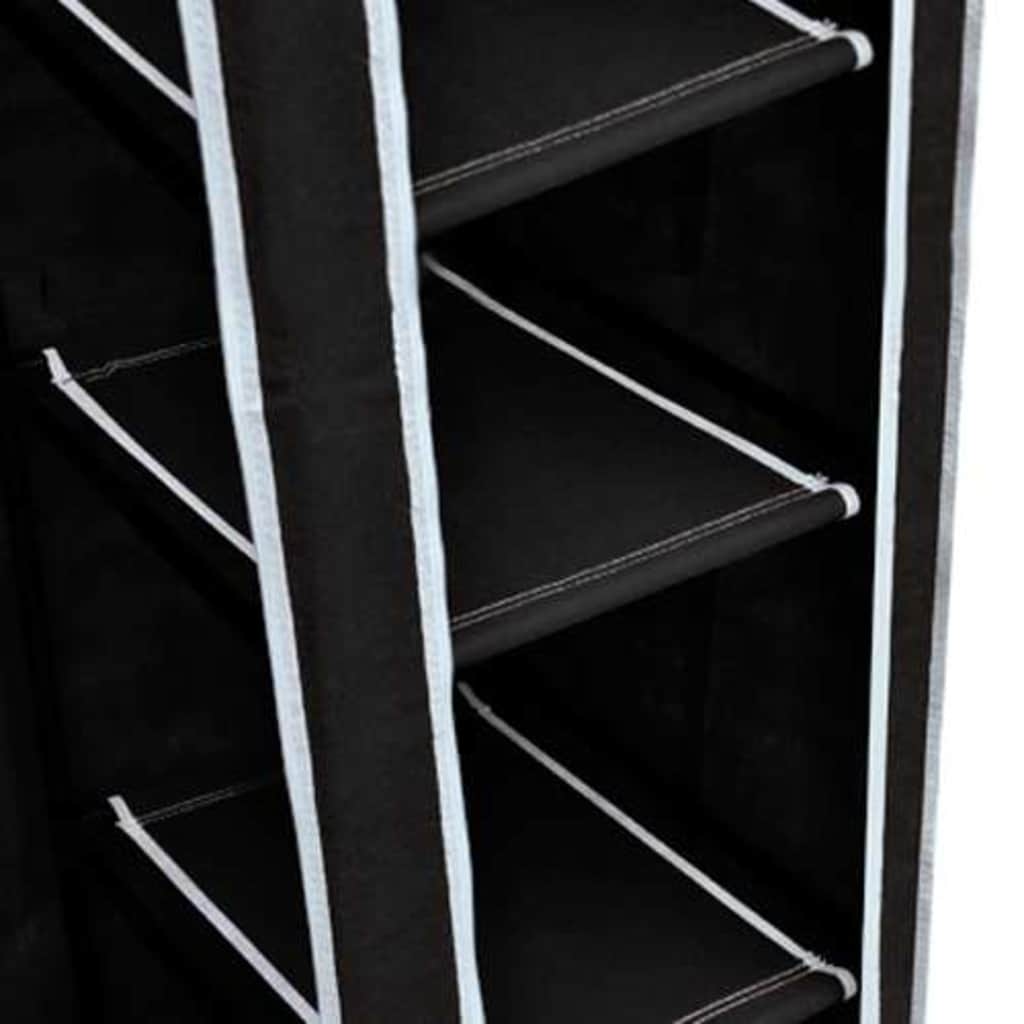 vidaXL Folding Wardrobe Black 110 x 45 x 175 cm