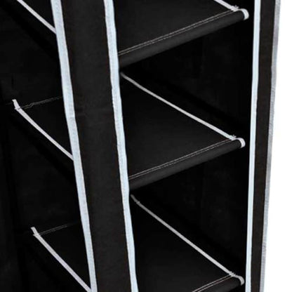 vidaXL Folding Wardrobe Black 110 x 45 x 175 cm