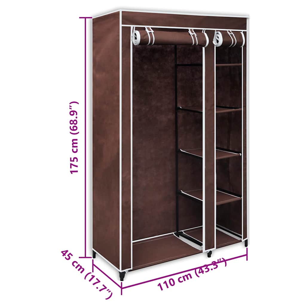 vidaXL Fabric Wardrobe Brown