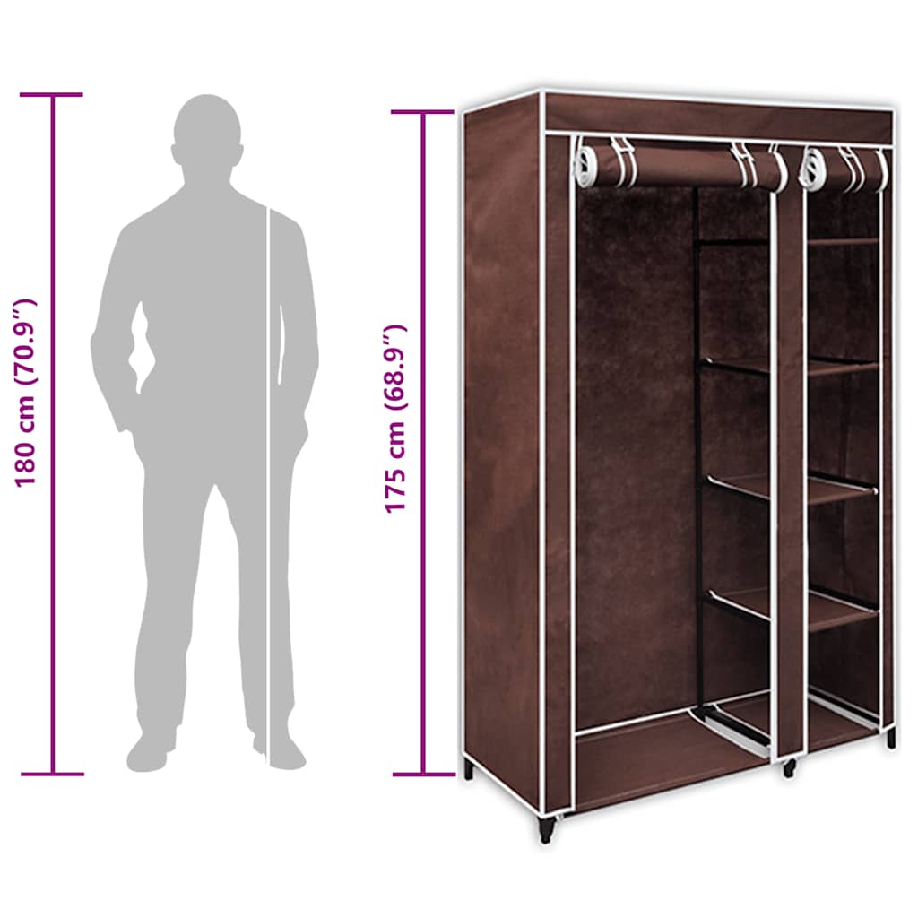 vidaXL Fabric Wardrobe Brown