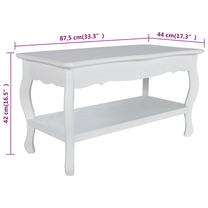 vidaXL Coffee Table 2 Tiers MDF White