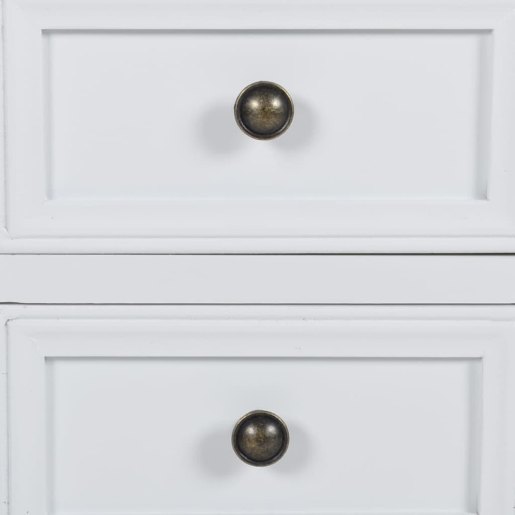 vidaXL Nightstand with 2 Drawers MDF White