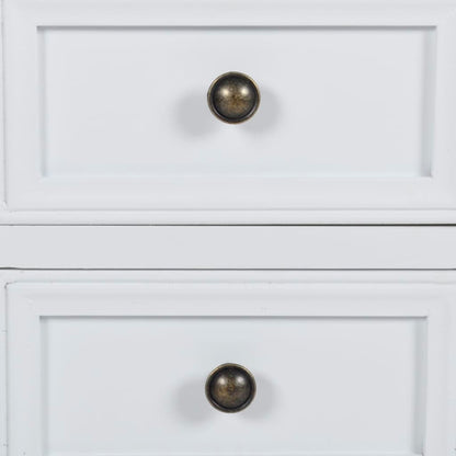vidaXL Nightstand with 2 Drawers MDF White