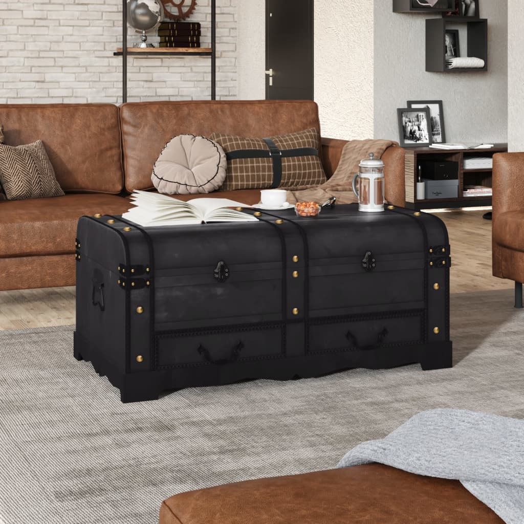 vidaXL Storage Box | Black | Plywood | Large | Storage Box | Rectangular