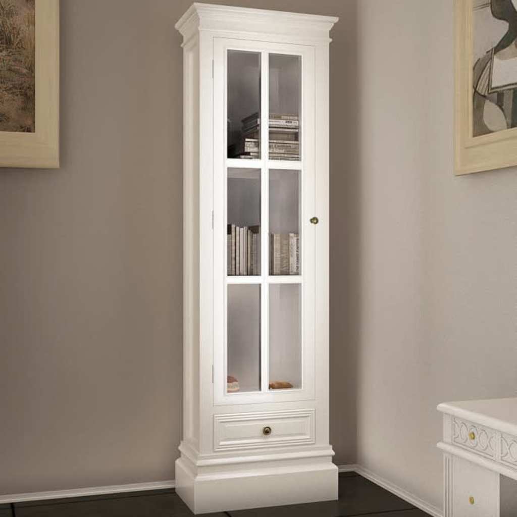 vidaXL Chic Bookcase Cabinet with 3 Shelves White Wooden