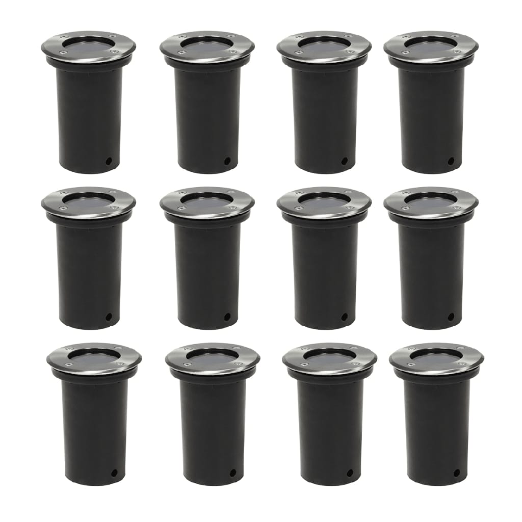 vidaXL Outdoor Ground Lights 12 pcs Round