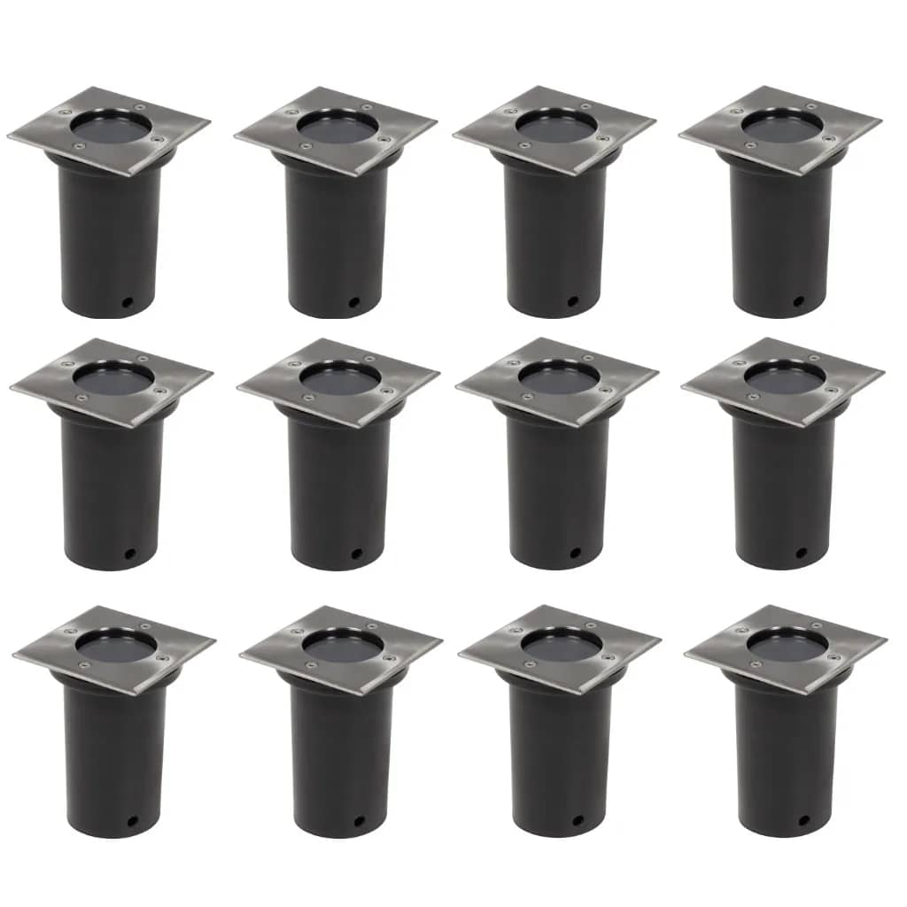 160437 vidaXL Outdoor Ground Lights 12 pcs Square (4x40394)