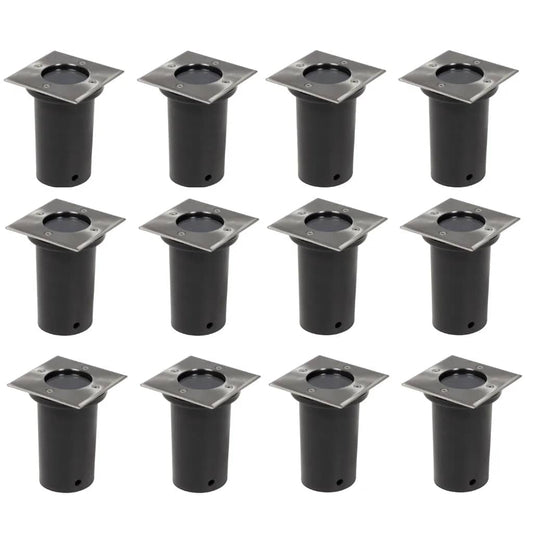 160437 vidaXL Outdoor Ground Lights 12 pcs Square (4x40394)