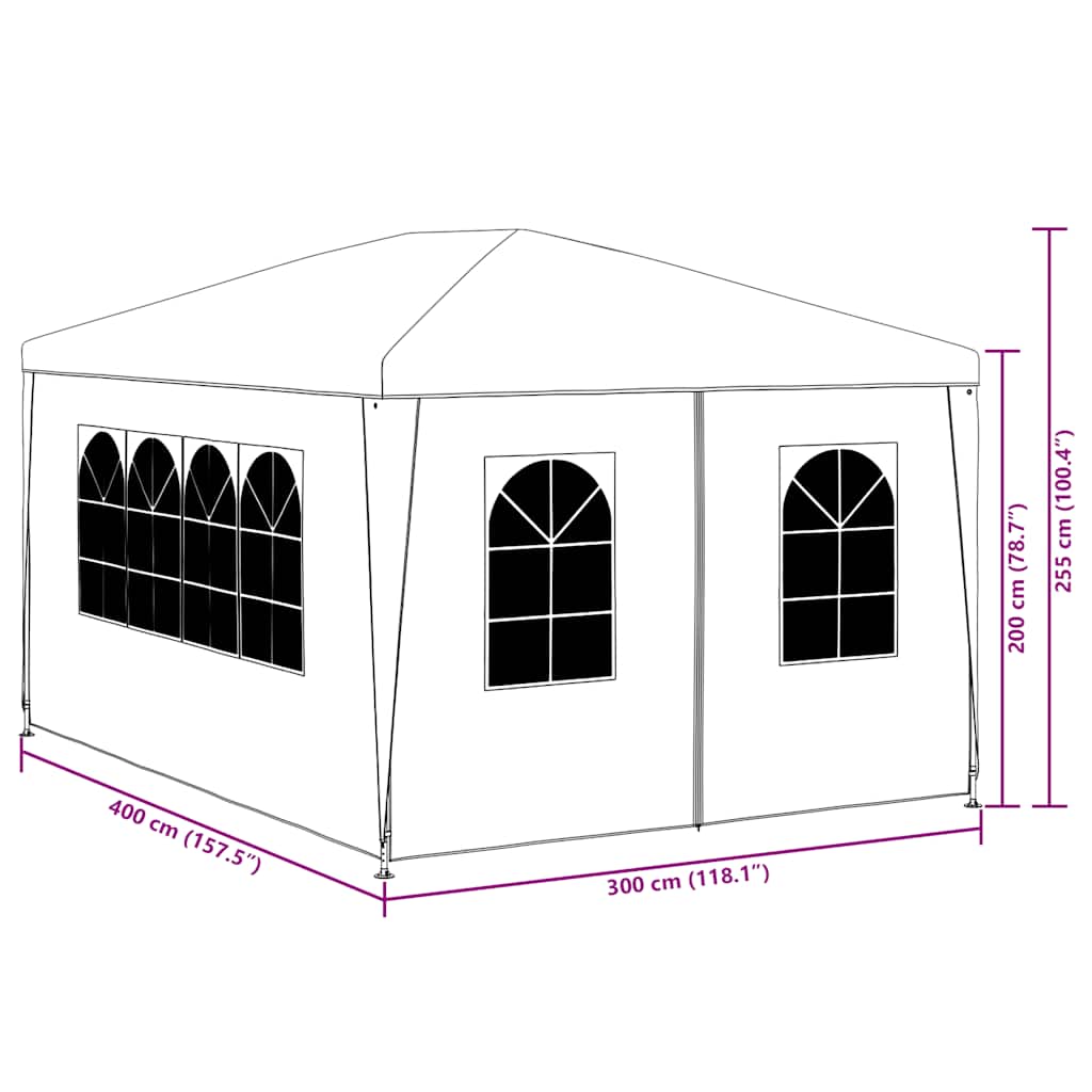 vidaXL Party Tent 3x4 m White