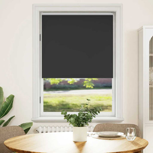 vidaXL Roller blind blackout 84,4x175 cm Fabric Width 80 cm black