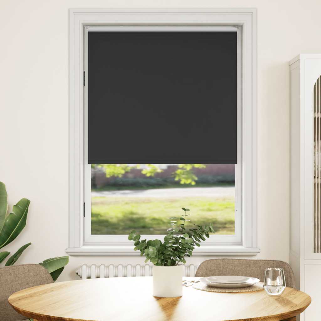 vidaXL Roller blind blackout 104,4x175 cm Fabric Width 100 cm black