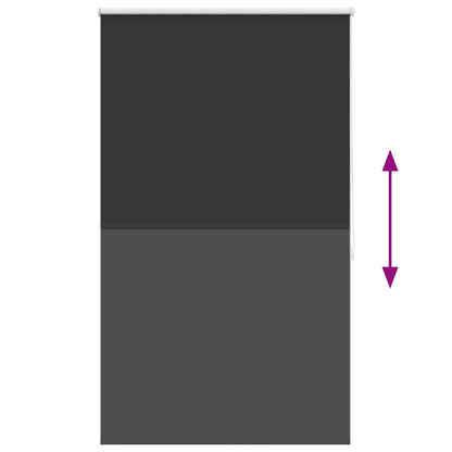 vidaXL Roller blind blackout 124.4x175 cm Fabric Width 120 cm black