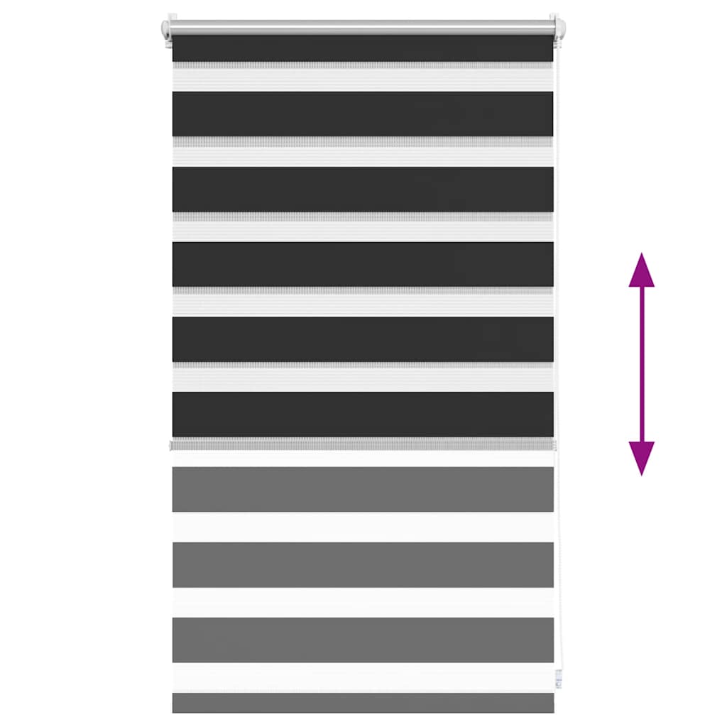 vidaXL Zebra blind 50,9x100 cm Fabric Width 46,7 cm black