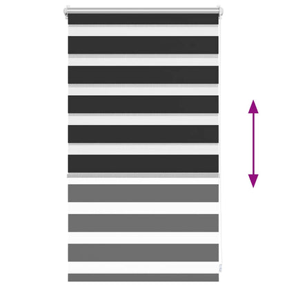 vidaXL Zebra blind 50,9x100 cm Fabric Width 46,7 cm black