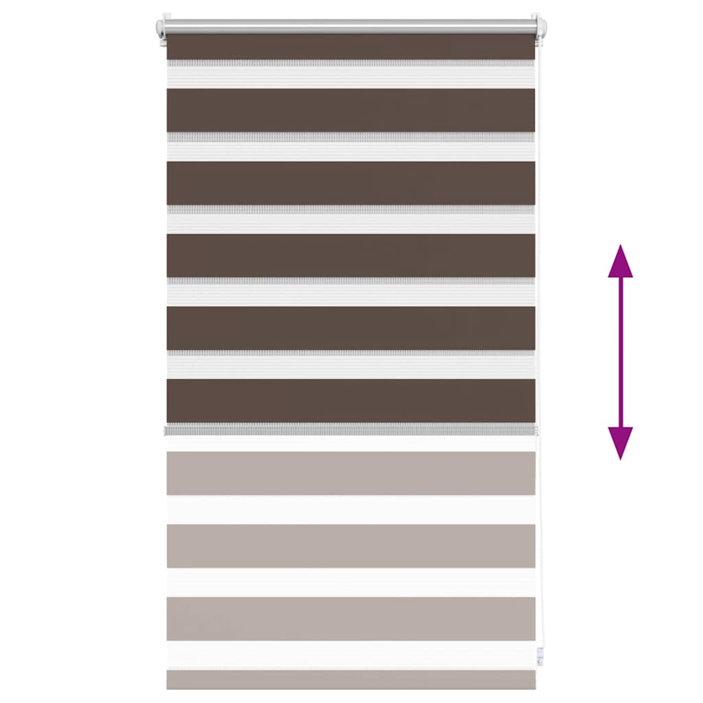 vidaXL Zebra blind 50,9x100 cm Fabric Width 46,7 cm coffee