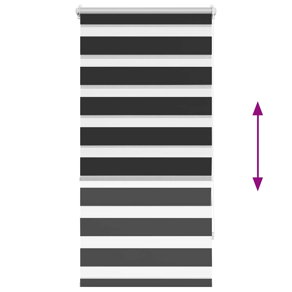 vidaXL Zebra blind 60,9x120 cm Fabric Width 56,7 cm black